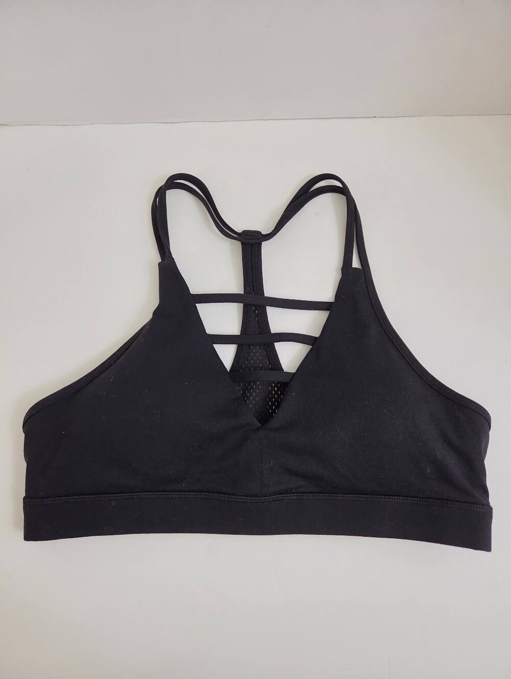 Large Zyia Active Black Strappy Back Sports Bra - Removeable Pad Inserts